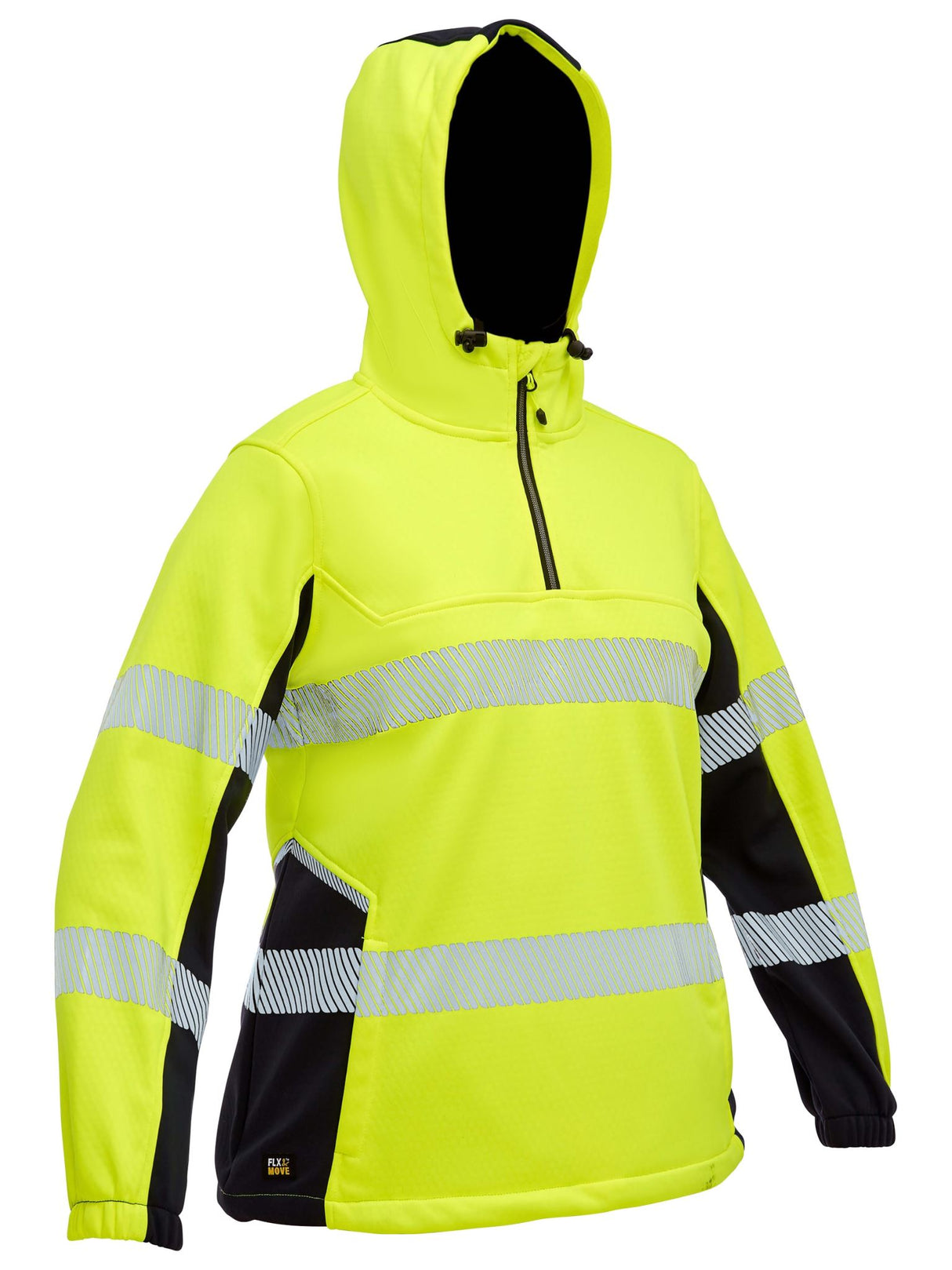 Bisley, Women's FLX & MOVE Liquid Repellent Hoodie - Yellow/Navy (Size: 16)