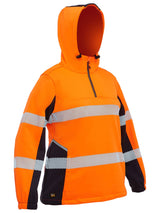 Bisley, Women's FLX & MOVE Liquid Repellent Hoodie - Orange/Navy - 20