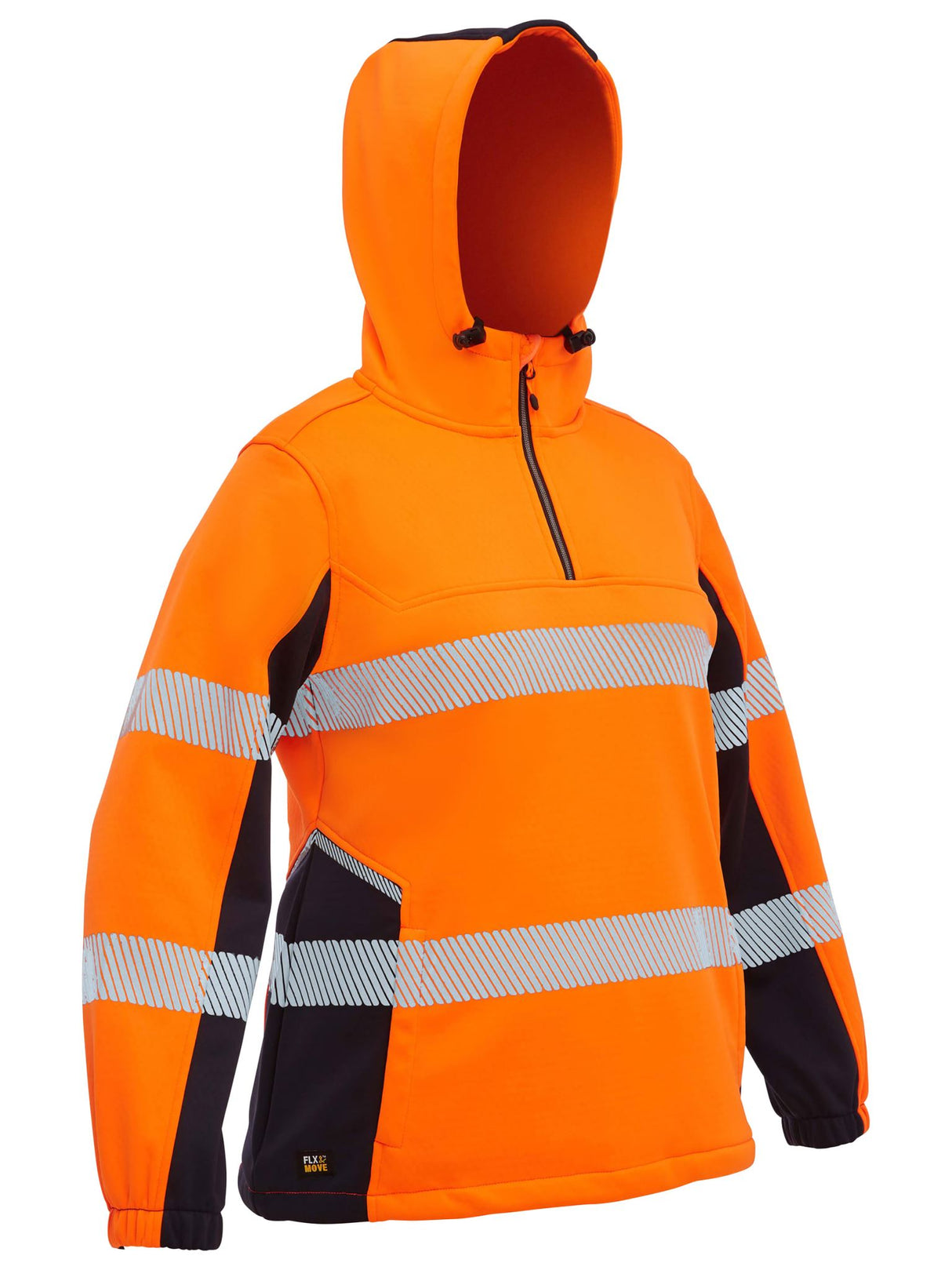 Bisley, Women's FLX & MOVE Liquid Repellent Hoodie - Orange/Navy - 18