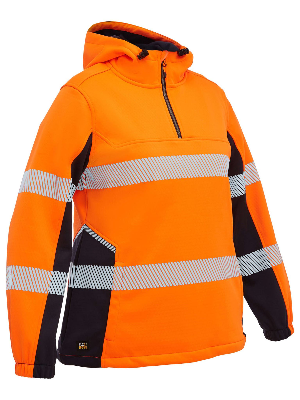 Bisley, Women's FLX & MOVE Liquid Repellent Hoodie - Orange/Navy - 12