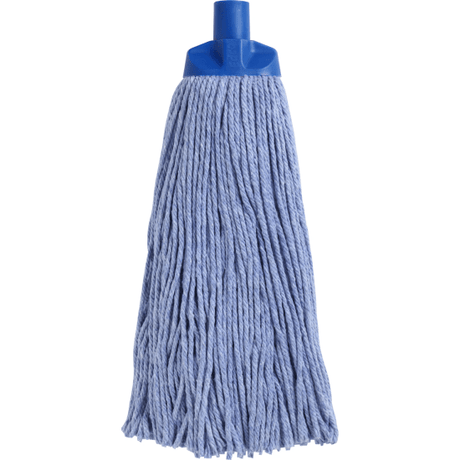 Heavy-duty blue Edco Enduro mop head, 400g/30cm, highly absorbent, HACCP color-coded for cross-contamination prevention.