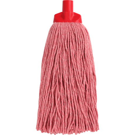 Red Edco Enduro Mop Head, 400g/30cm, designed for heavy-duty cleaning, highly absorbent, HACCP colour coded for hygiene.