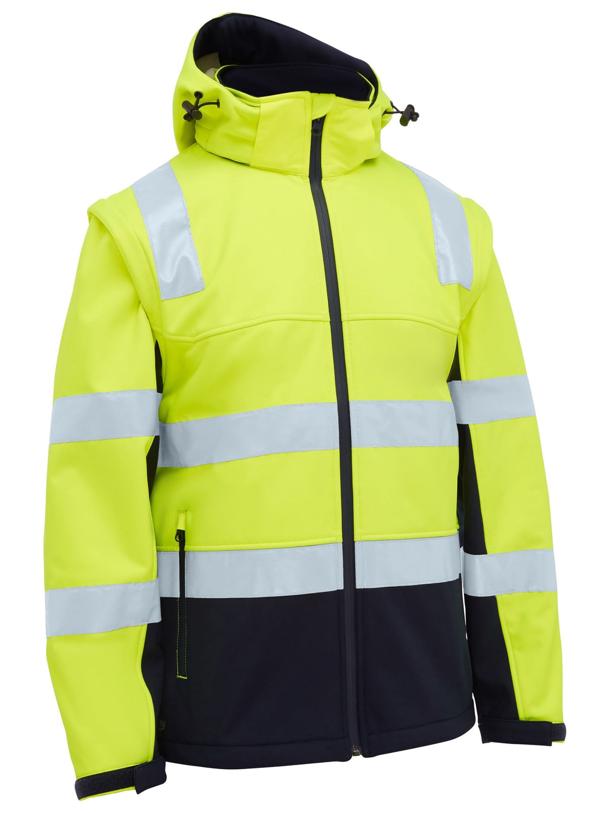 Bisley, Hi Vis 3-in-1 Soft Shell Jacket, BJ6078T - Yellow/Navy (Size: 5XL)