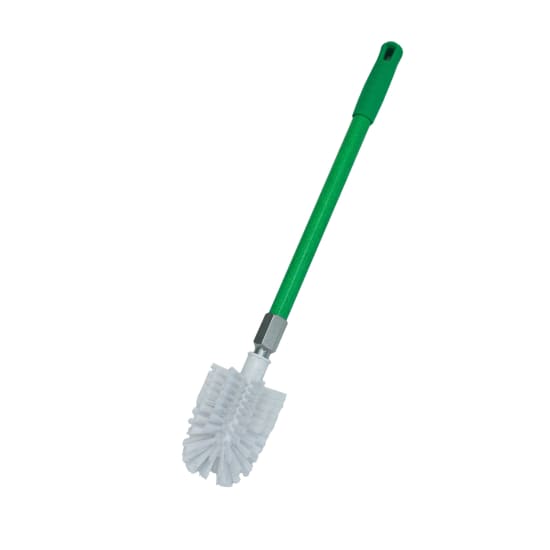 Browns Turks Head Toilet Brush in green with ergonomic 600 mm fiberglass handle for effective toilet cleaning.