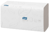 Eco-friendly Tork H2 Xpress 2-ply multifold hand towels in natural color, 180 sheets per pack, 21 packs per case.