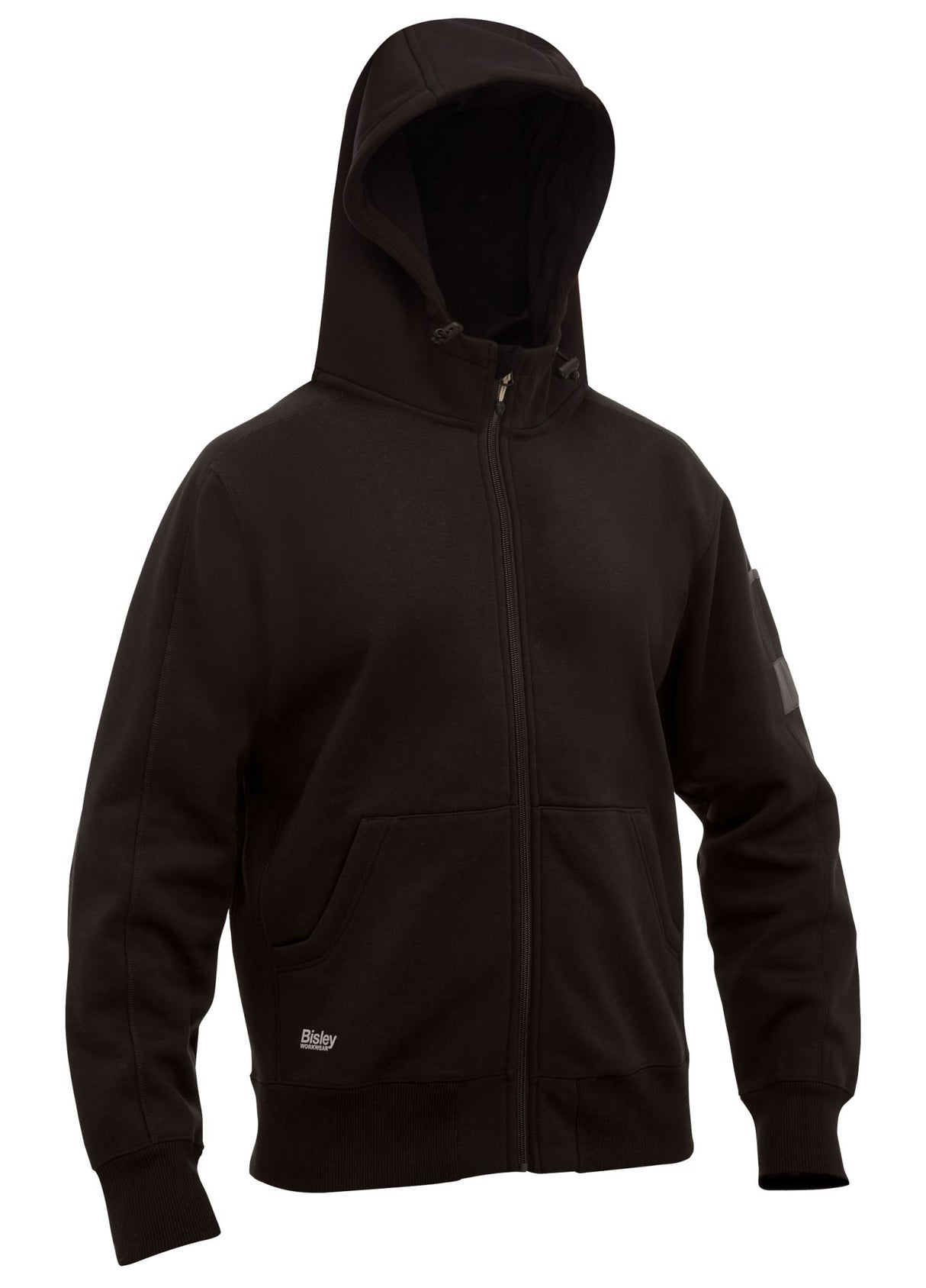 Bisley, Work Fleece Full Zip Hoodie, BK6725 - Black - M