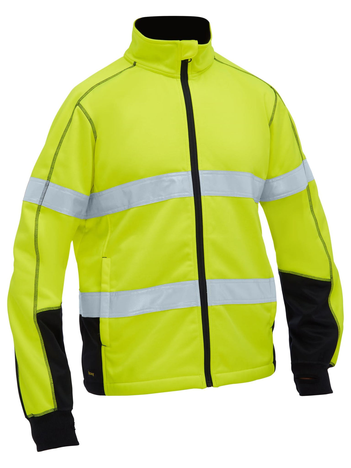 Bisley, Hi Vis Zip Front Fleece, BK6611T - Yellow/Navy (Size: XL)