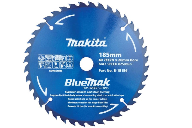 Makita BLUEMAK TCT 185mm 40T BLADE (Each)