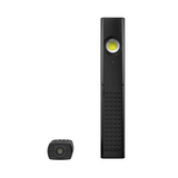 Compact Ledlenser W4R rechargeable work light with 220 lumens, dual light sources, magnet base, and USB-C charging.