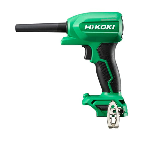 HiKOKI 18V cordless air duster with a brushless motor, LED light, and lightweight design for effective cleaning and inflation.