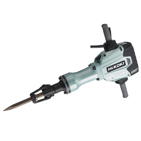 HiKOKI 2000W 70J Demolition Hammer with soft grip handles, 70 Joules impact energy, for heavy-duty concrete demolition tasks.