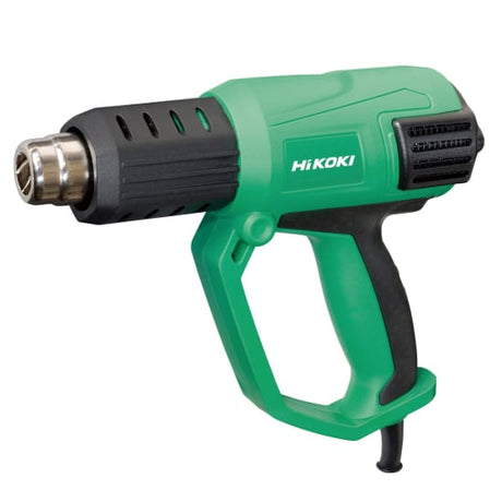 HiKOKI 2000W corded heat gun with adjustable temperature, cold air shot, and accessory pack for versatile heating tasks.