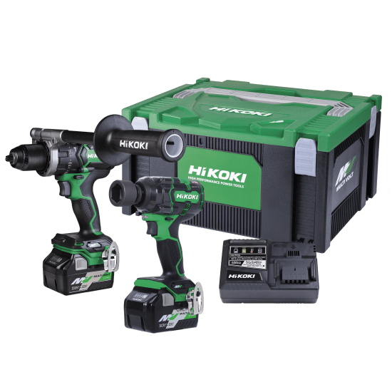 HiKOKI 36V Premium Impact Drill & Wrench-Kit featuring 155Nm drill and 380Nm wrench, ideal for heavy-duty tasks with advanced safety tech.