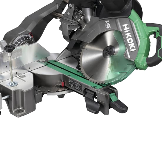 HiKOKI 1520W 305mm Slide Compound Mitre Saw with precise cutting features, one-touch bevel settings, and integrated cut indicator.