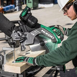 HiKOKI 36V 305mm Slide Compound Mitre Saw showcasing advanced technology for precise, smooth cuts and versatile angle adjustments.