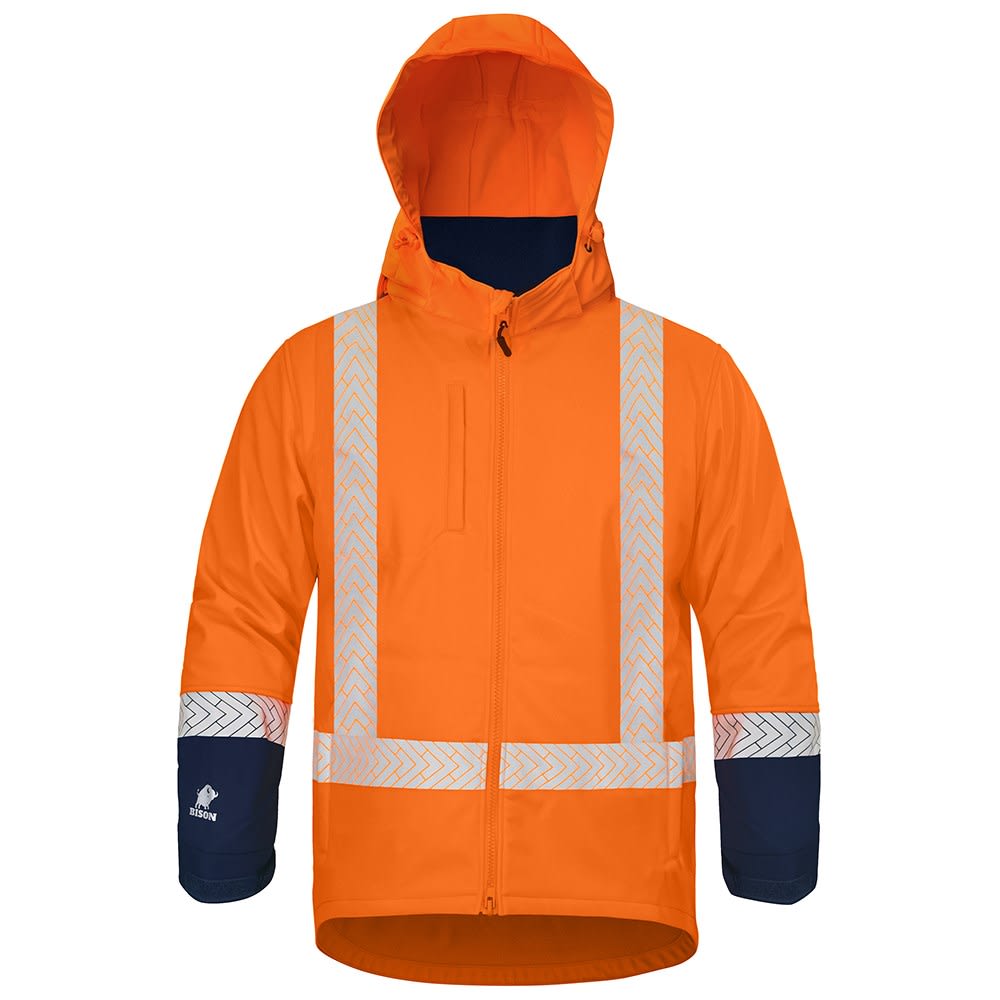 Bison, TTMC-W23 Soft Shell Jacket, 363054ON - Orange/Navy - L