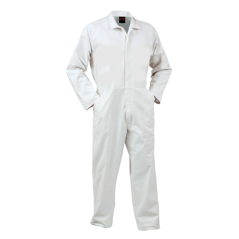 Bison, Lightweight Food Industry Zip Overall - White - 97