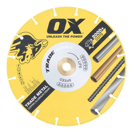 High-performance 125mm diamond blade designed for metal cutting with over 2000 cuts, reducing dust and improving safety.