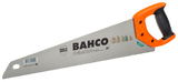 Bahco PrizeCut Universal Handsaw-550mm, featuring hardpoint teeth, ergonomic handle, and marking guide for precise woodcutting.