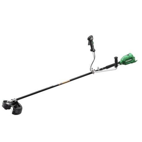 HiKOKI 36V Straight Shaft Line Trimmer with ergonomic bike handles, 3-mode selector, and low noise for efficient gardening.