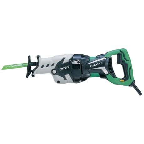 HiKOKI GODZILLA Super Sabre Saw 1050W-Corded with tool-less blade changing, adjustable shoe, and ergonomic non-slip grips.