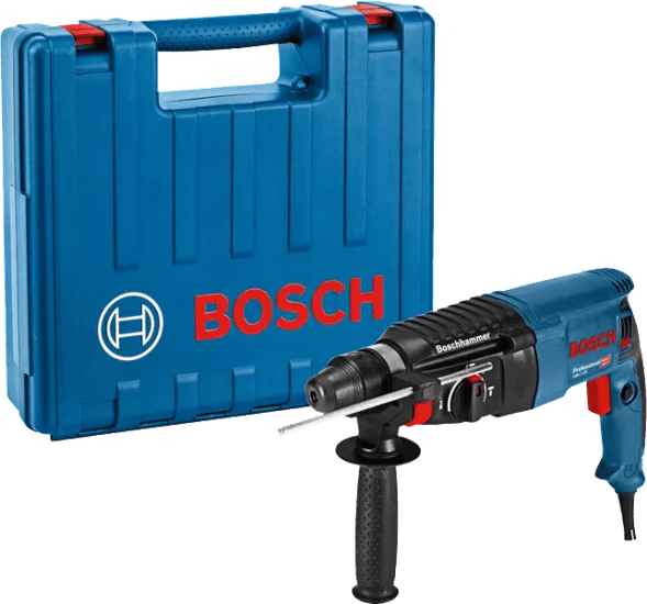 Bosch GBH 2-26 Rotary Hammer with SDS Plus, designed for heavy-duty drilling and chiseling in various materials.