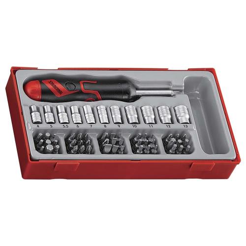 Teng MD Ratchet S/Driver Bits & Skt Set - TC-Tray 64 Piece Set