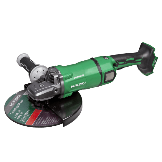 HiKOKI 36V 230mm Brushless Angle Grinder with variable speed, AUTO mode, and safety features for precision and durability.