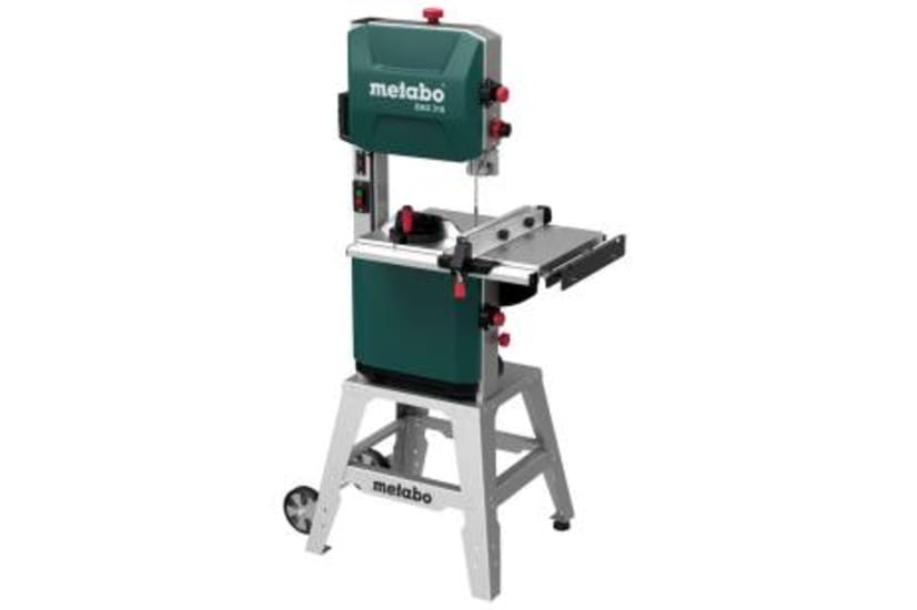 Metabo 900W Band Saw BAS 318 offers precision cutting with adjustable features, LED light, and low-noise operation for woodwork.