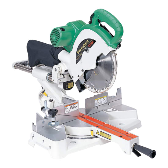 HiKOKI 1450W 262mm Slide Compound Saw-Corded with laser guide, electronic overload protection, and versatile cutting capabilities.