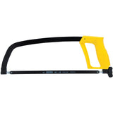 Stanley D-Shape Hacksaw 305mm with solid frame, ergonomic handle, and 4.375" cutting depth for versatile precision cutting.