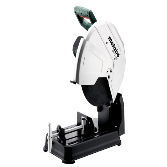 Metabo 2300W 355mm Metal Cut-Off Saw CS22-355, featuring powerful motor, adjustable mitre settings, and safety features.