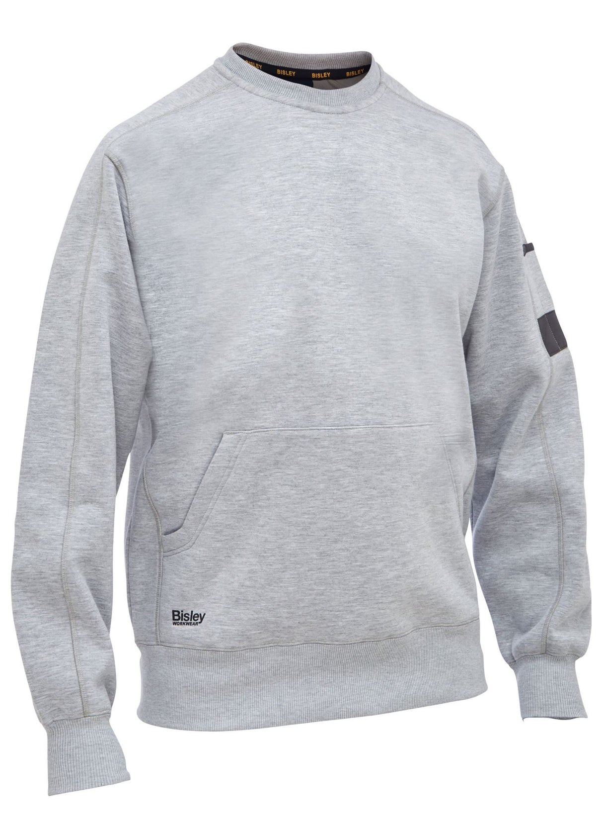Bisley, Work Fleece Crew Neck Jumper, BK6723 - Grey Marle (Size: 2XL)