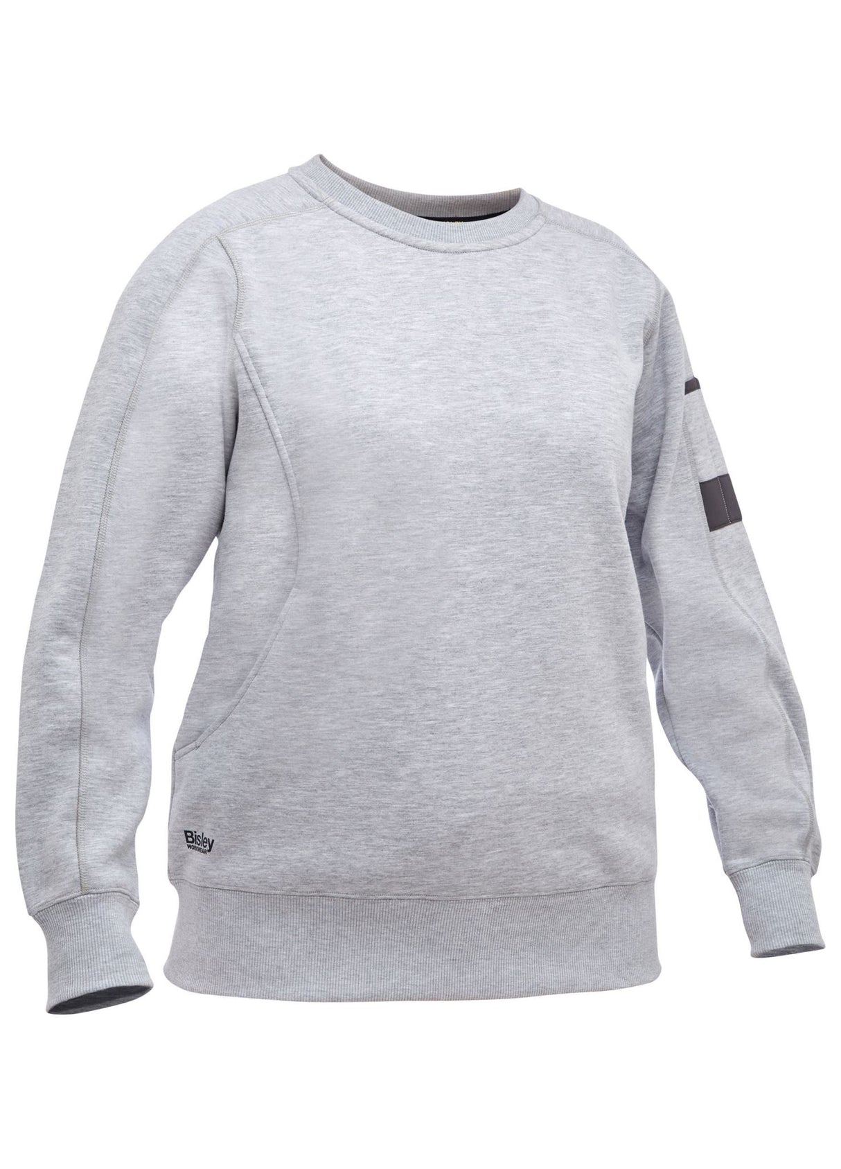 Bisley, Women's Fleece Crew Neck Jumper, BKL6723 - Grey Marle (Size: 12)