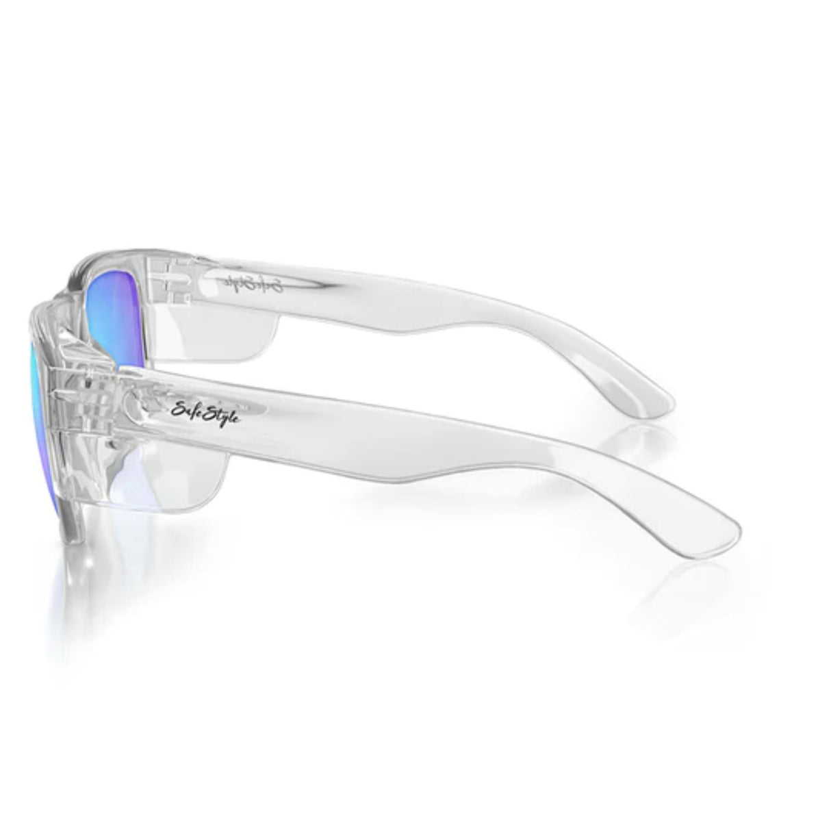 SafeStyle Fusions Clear Frame Blue Polarised Lens