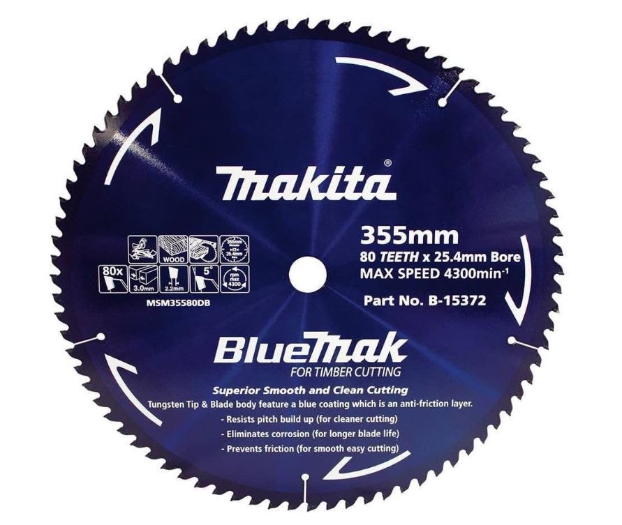 BlueMak 355MM 80T Wood Circular Saw Blade