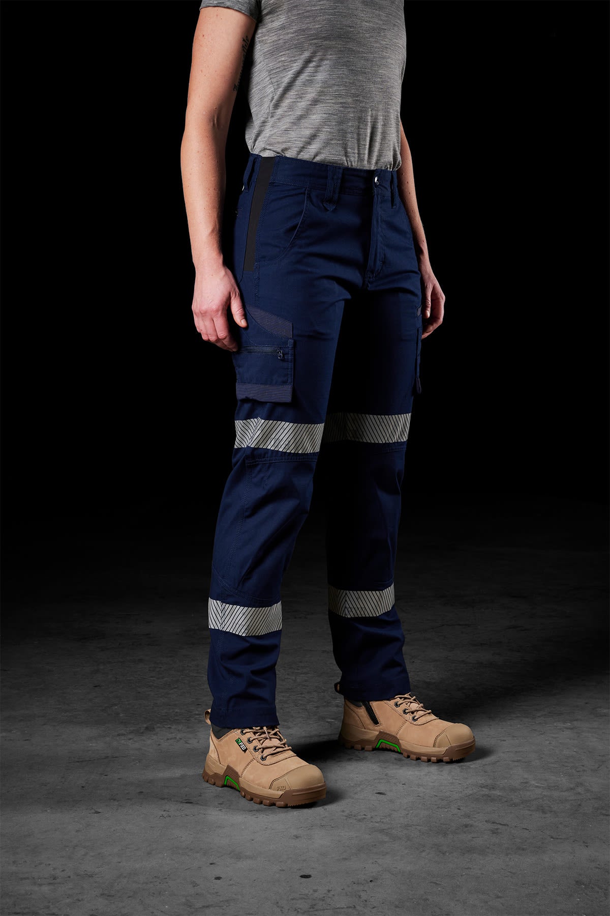 FXD, Womens Reflective Stretch Work Pants, WP-7WT - Navy (Size: 14)
