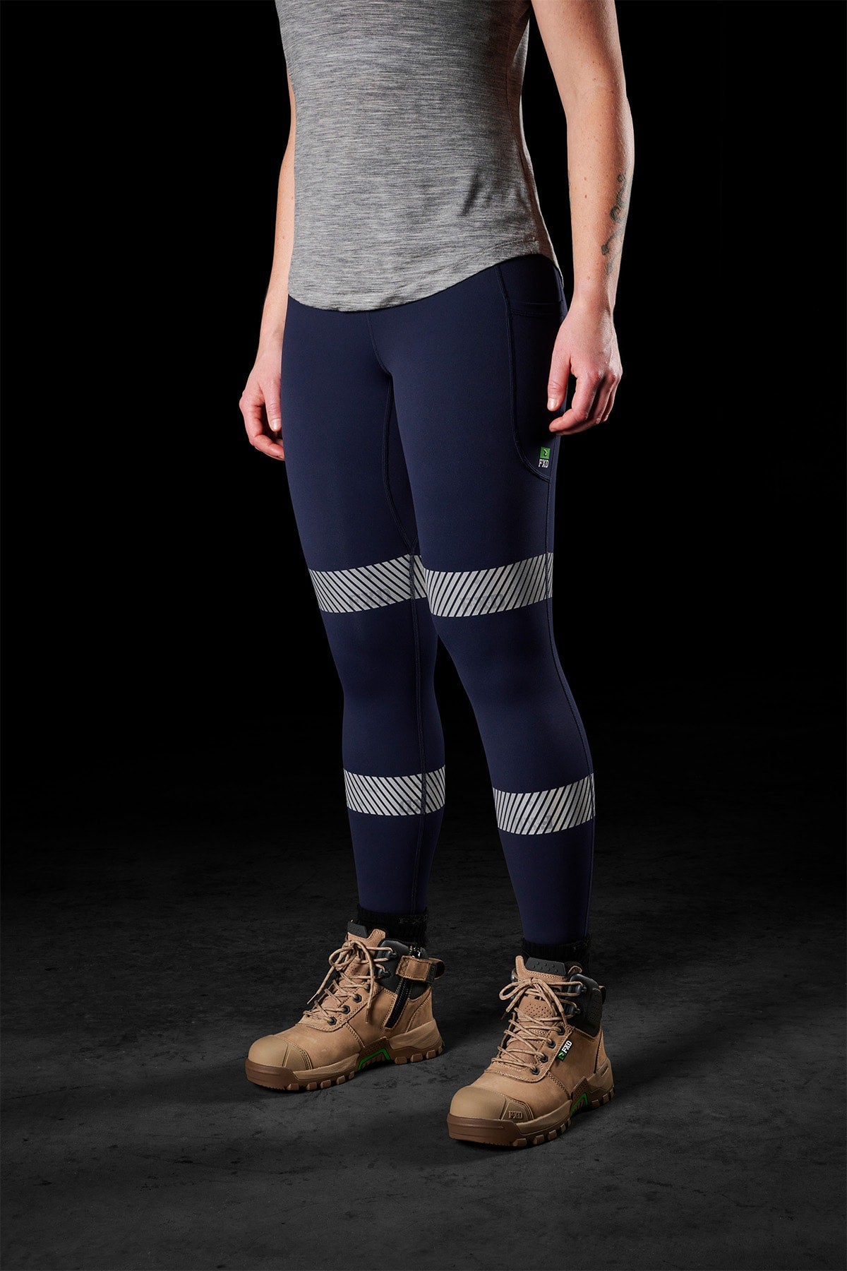 FXD, Women's Reflective Stretch Leggings WP-9WT - Navy - 20