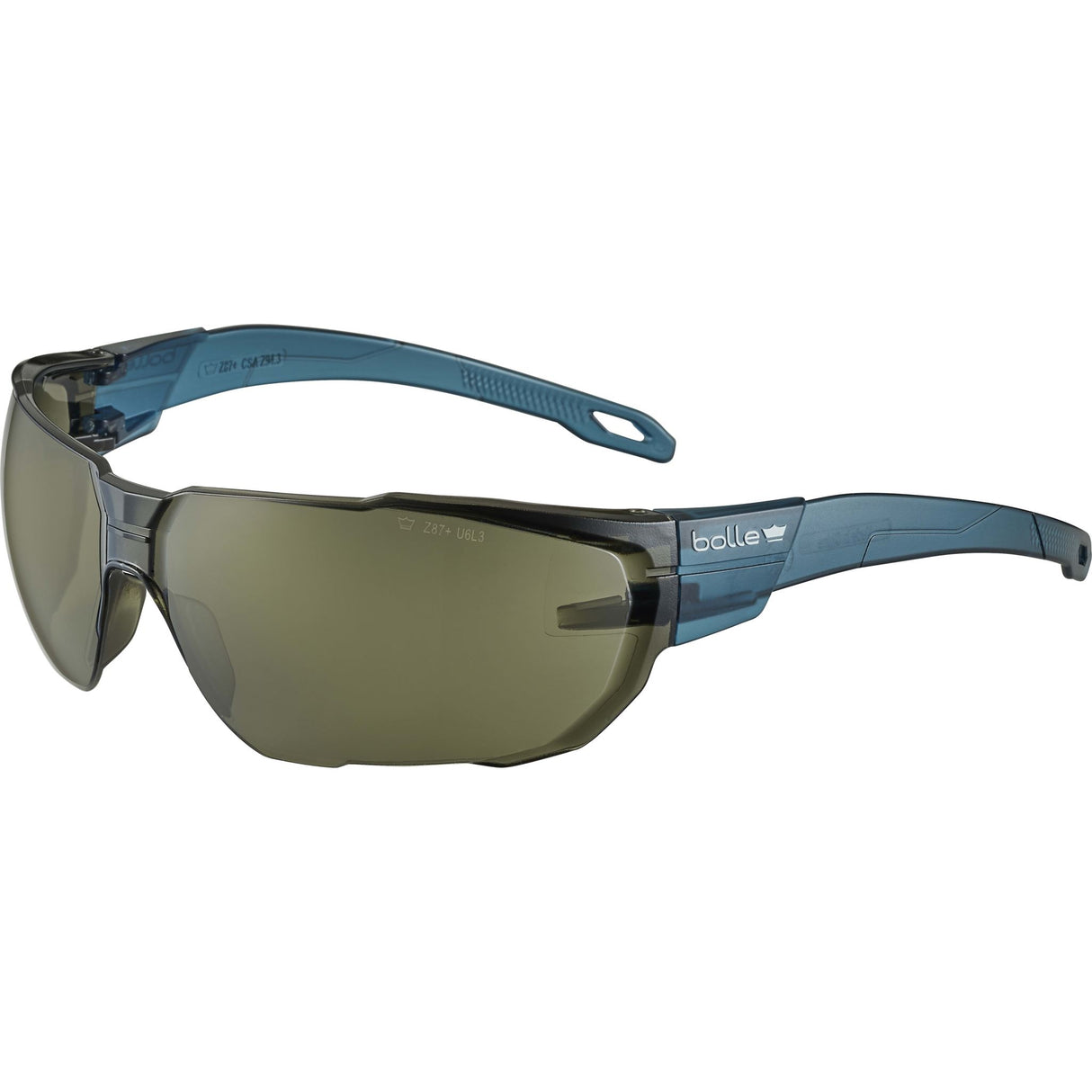 Bolle Swift Safety Glasses, Blue/Smoke Frame