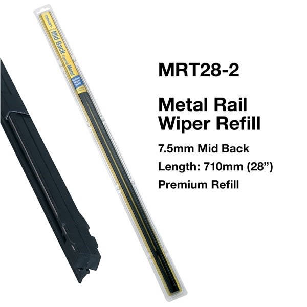 Tridon met/rail wiper r/fill mid tap 710mm 2pk