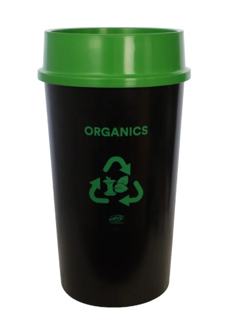 Sabco Recycling Station Bin with Green Lid 60L
