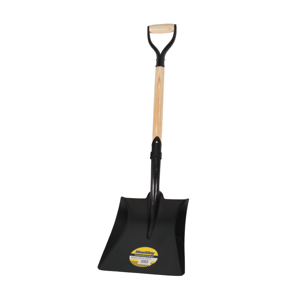 STANWAY Square Mouth Shovel with Hickory D-Handle