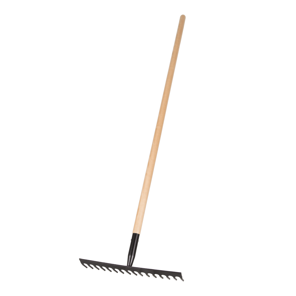 STANWAY Contractors Rake with Long Hickory Handle