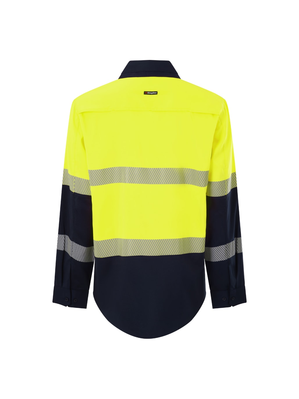 KingGee K54037 Men's Drycool Hi Vis Taped Shirt - Orange/Navy - 5XL