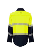 KingGee K54037 Men's Drycool Hi Vis Taped Shirt - Orange/Navy - 5XL