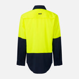KingGee K54036 Men's Drycool Hi Vis Spliced Shirt - Orange/Navy - XS