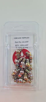 Alemlube Grease Nipple 45 degrees 1/4 UNF 10 pack