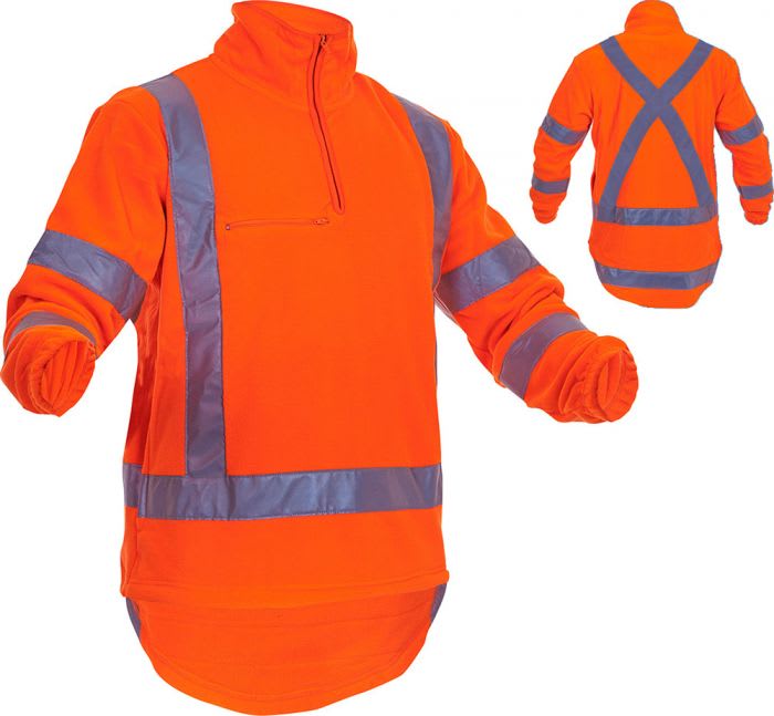 Caution, TTMC X-Back 1/2 Zip Fleece - Fluro Orange - L
