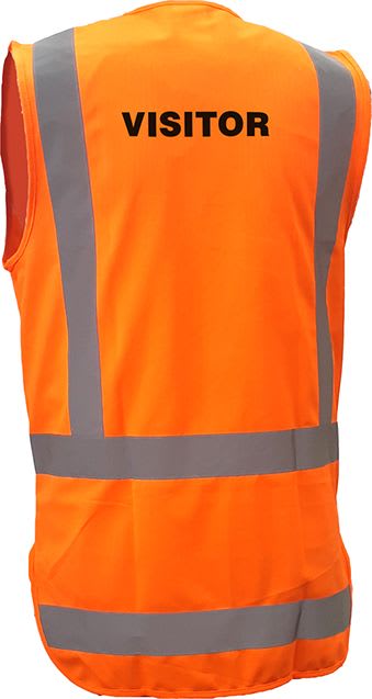 Caution, Hi Vis Visitor Vest, PCV1510 - Fluro Orange - M