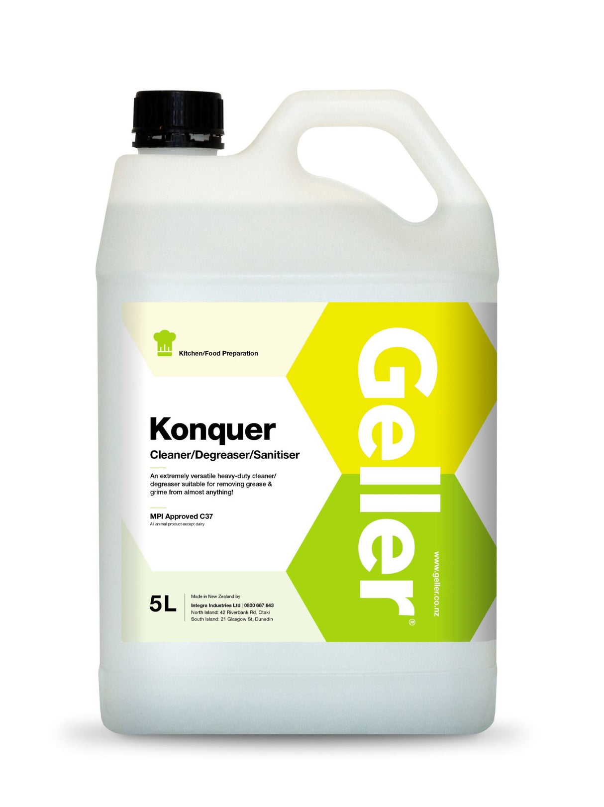 Geller Konquer C37 Cleaner Degreaser Sanitiser 5L